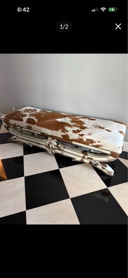 Cowhide bench