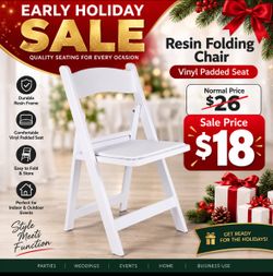 White Resin Folding Chair