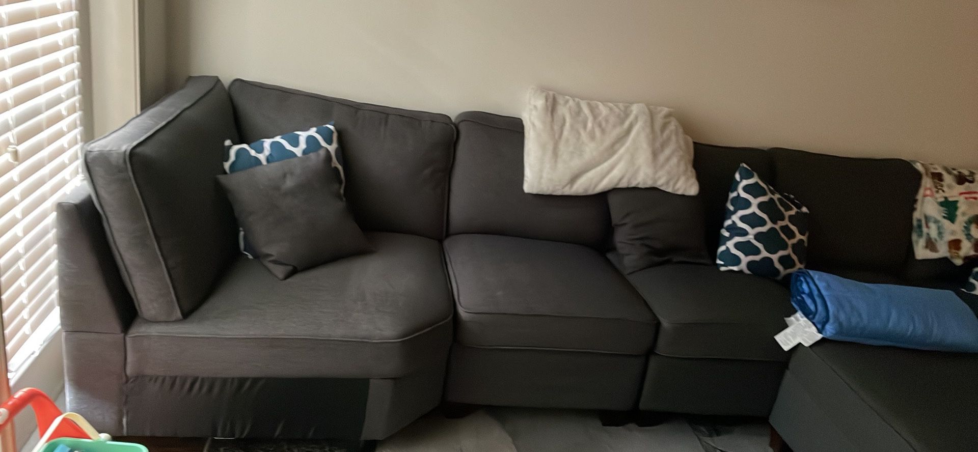 Grey sectional Like New