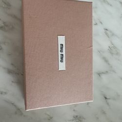 Miu Miu Blush Pink Leather Ruched Wristlet Clutch with Gold Logo