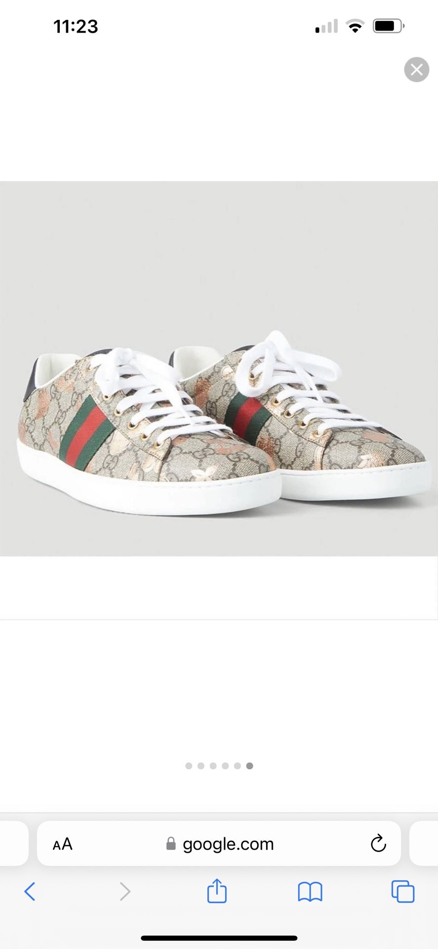 Gucci Ace Berry GG Logo Supreme Sneakers in White, Women's