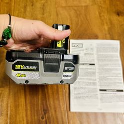 RYOBI Model PBP004 18V ONE+ 4.0 Ah HIGH PERFORMANCE Battery New condition 