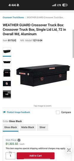BRAND NEW - Weather Gaurd Aluminum Full Size Crossover Truck Tool Box
