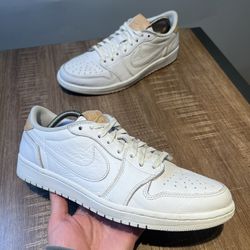 Nike Air Jordan 1 Low Premium "White Vachetta Tan" Mens Size 9 905136-100 Shoes