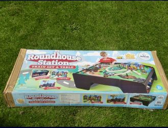Train Table With , Trains, Crane, Storage NEW IN BOX