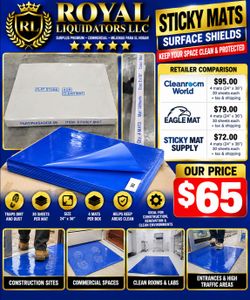Blue Sticky Mats 24x36 – 4 Mats, 30 Sheets Each.