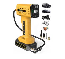 new Tire Inflator Portable Air Compressor, 160 PSI Cordless Tire Inflator with 10,000mAh Battery & 12V DC, Auto Shut-Off Digital Display, Replaceable 