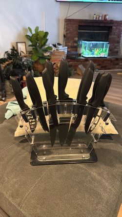 Home Hero Black Knife Set with Acrylic Stand