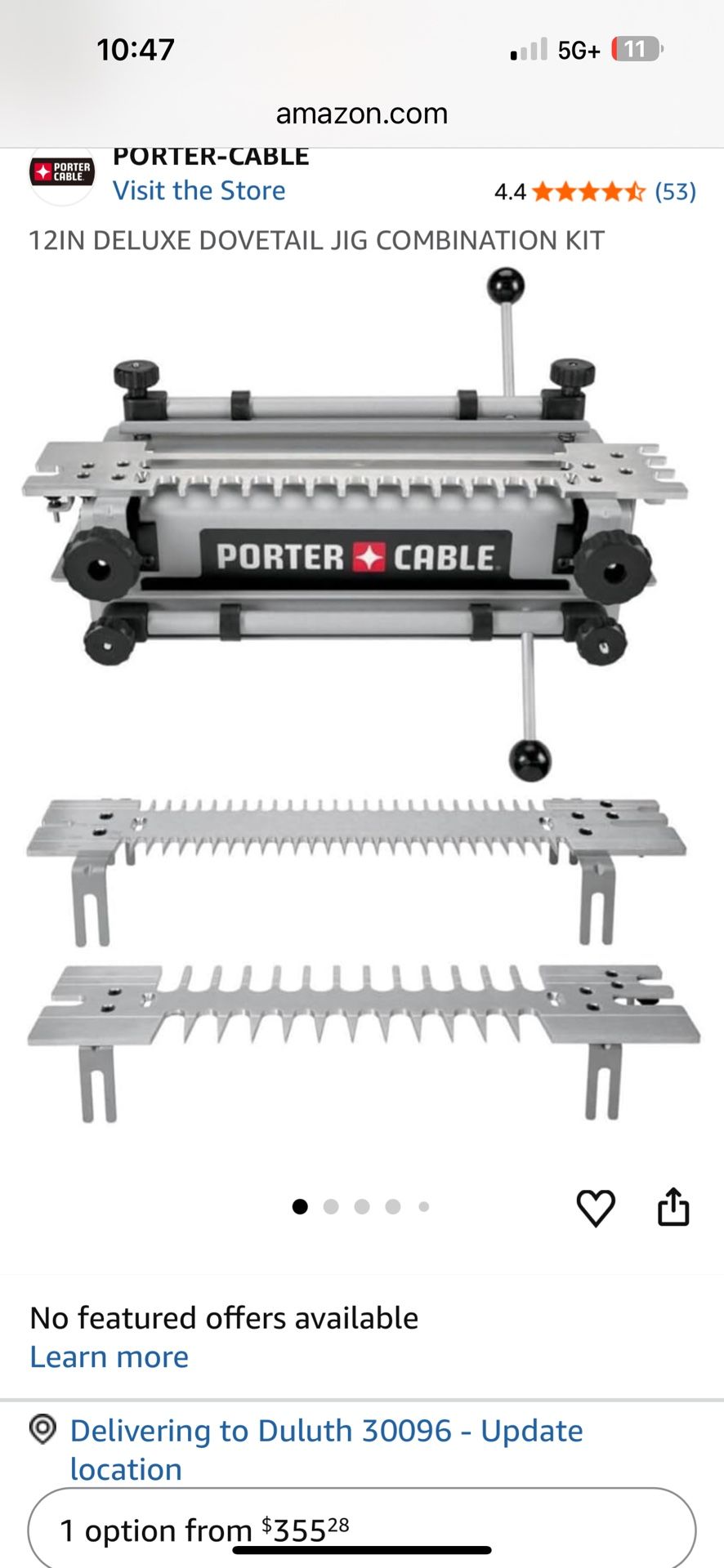 Porter Cable 12 Inch Deluxe Dovetail Jig Combo Kit 4216 NEW IN BOX