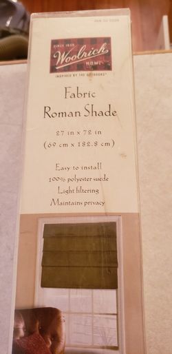 New Woolrich beautiful Moss Green Roman Shade 27x72.