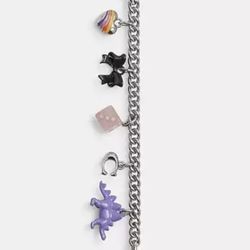 Coach silver chain motif bag charm.