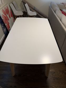 White Dining Table With 4 Chairs