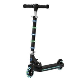 Jetson Orbit Light-up Folding Kids Kick Scooter, Black, Blue/Green Lights, Ages 5+