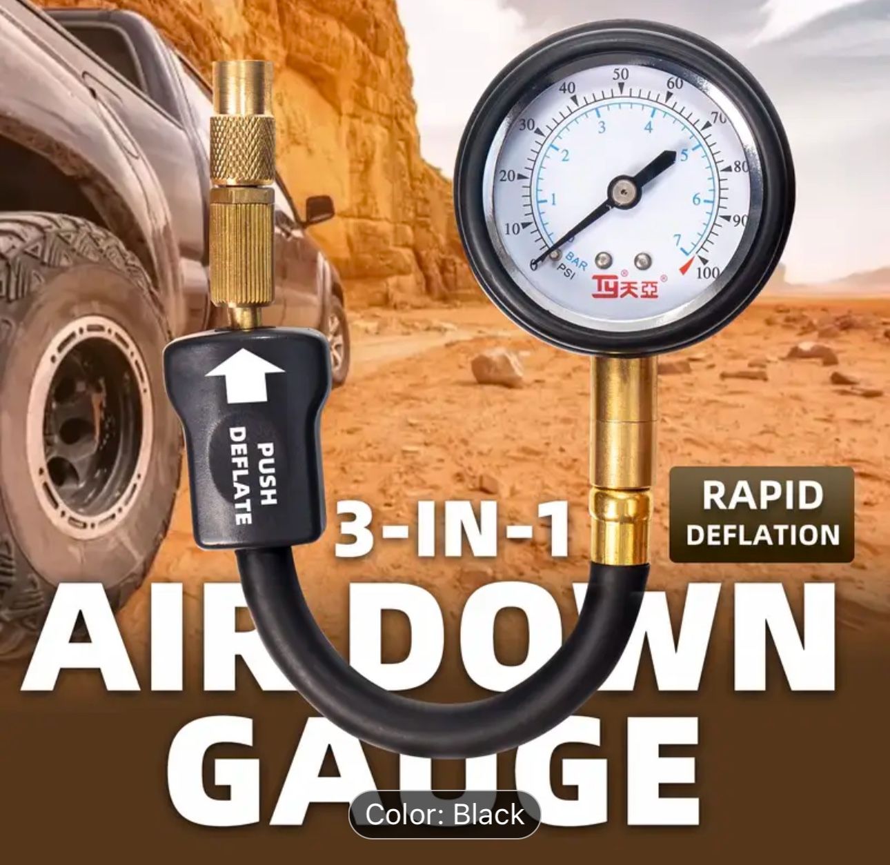 1pc Copper High-Precision Mechanical Tire Pressure Gauge with Deflation Function, Portable Car Tire Pressure Monitoring Tool for Quick Detection, Suit