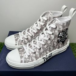 DIOR AND SHAWN B23 HIGH TOP BEE EMBROIDERY LOGO OBLIQUE NEW SNEAKERS SHOES MEN SIZE 9.5 43 A5