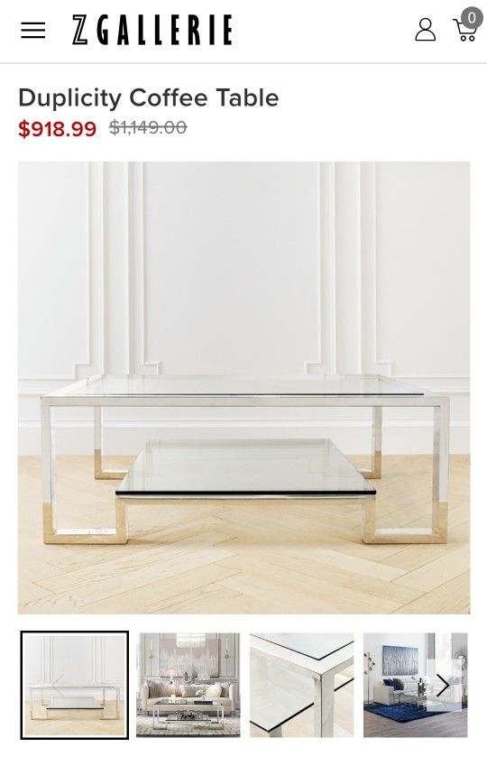 Z Gallerie Duplicity Coffee Table
