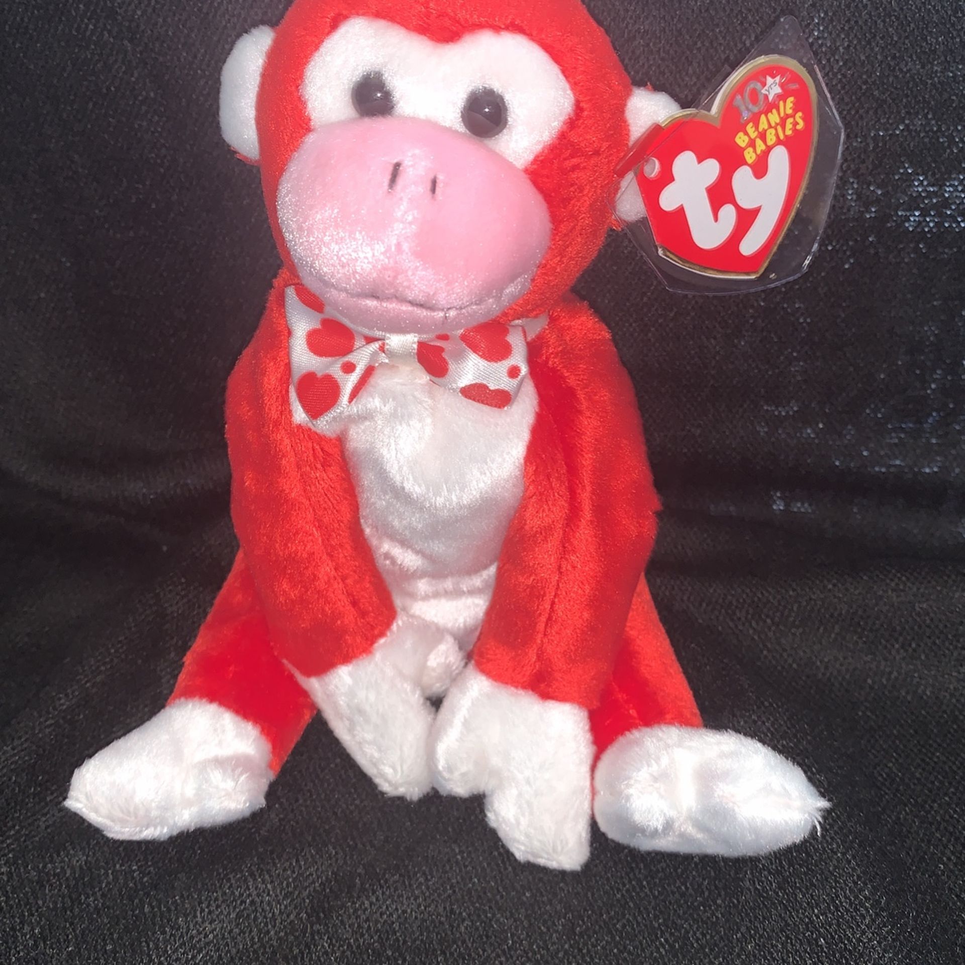 Ty Valentine’s The Red Monkey, Beanie Nabies Collection, With Tash/tag 2003