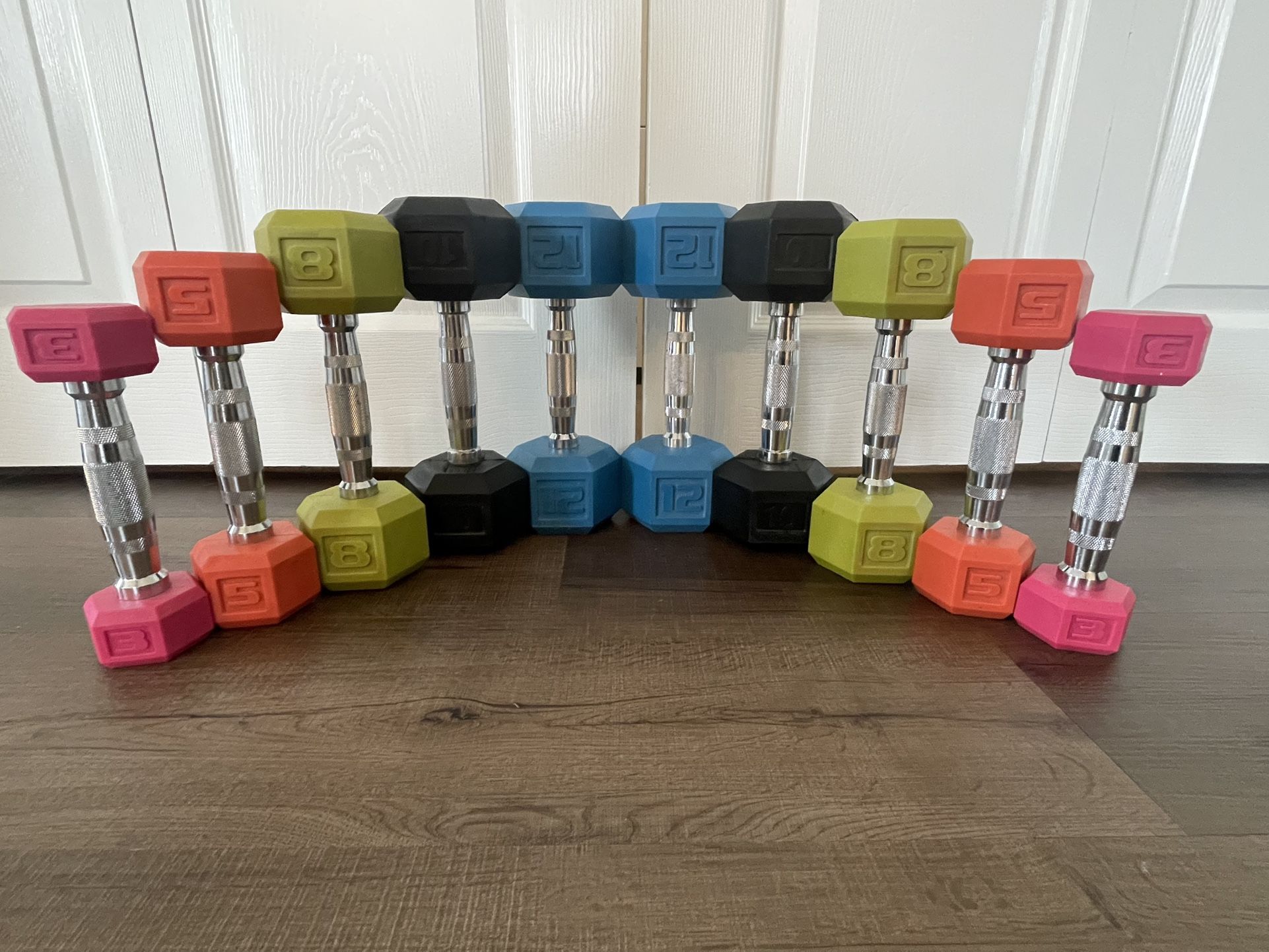Custom Set Hex Colored Dumbbells