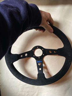 RASTP Black Suede Deep Dish Steering Wheel