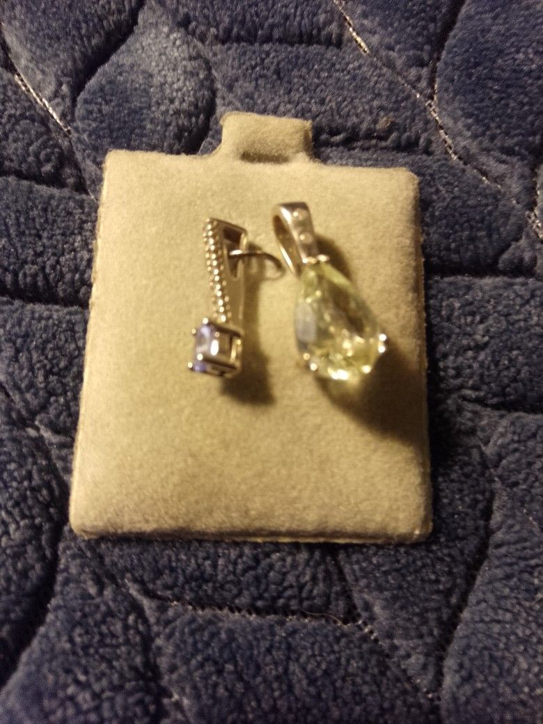  2 ...14k White Gold Diamonds Pendants