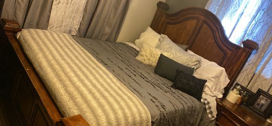 Juego De Recámara Peinados Buró Y Respaldos  Pues Madera 