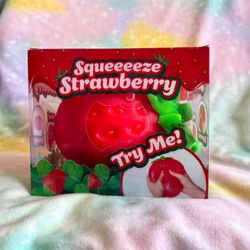 Jumbo Strawberry Squish Toys, 15" Fruit