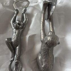 Neiman Marcus Arthur Court Monkey Pizza Cutter Bottle Opener retired kitchen 