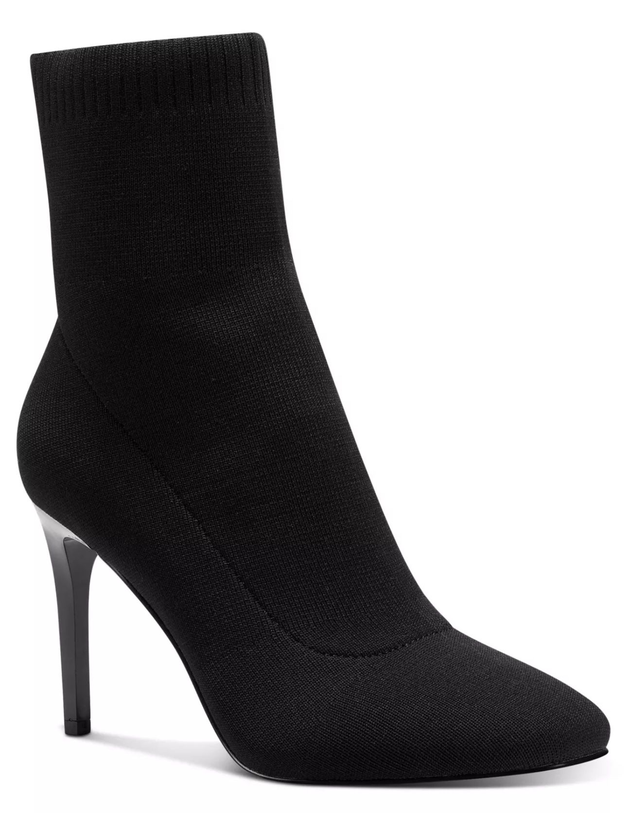NEW IN BOX INC Womens Black Knit Sock Styling Vidalia Square Toe Stiletto Booties