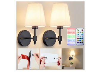 Battery Operated Wall Sconces Set Of Two, Wireless Battery Wall Light