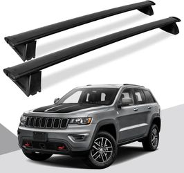 Black Locking Roof Rack Cross Bars - Fits 2011-2021 Jeep Grand Cherokee
