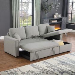 Reversible Pull Out Sleeper Sofa Bed Sectional Couch