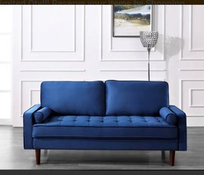 VASAGLE Velvet Sofa Couch 71"L x 31"W x 27.5"H - Blue