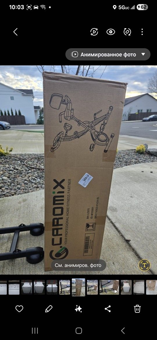Caromix Folding Exercise Bike, 4 in 1 Stationary Magnetic Cycling Bicycle Uprigh