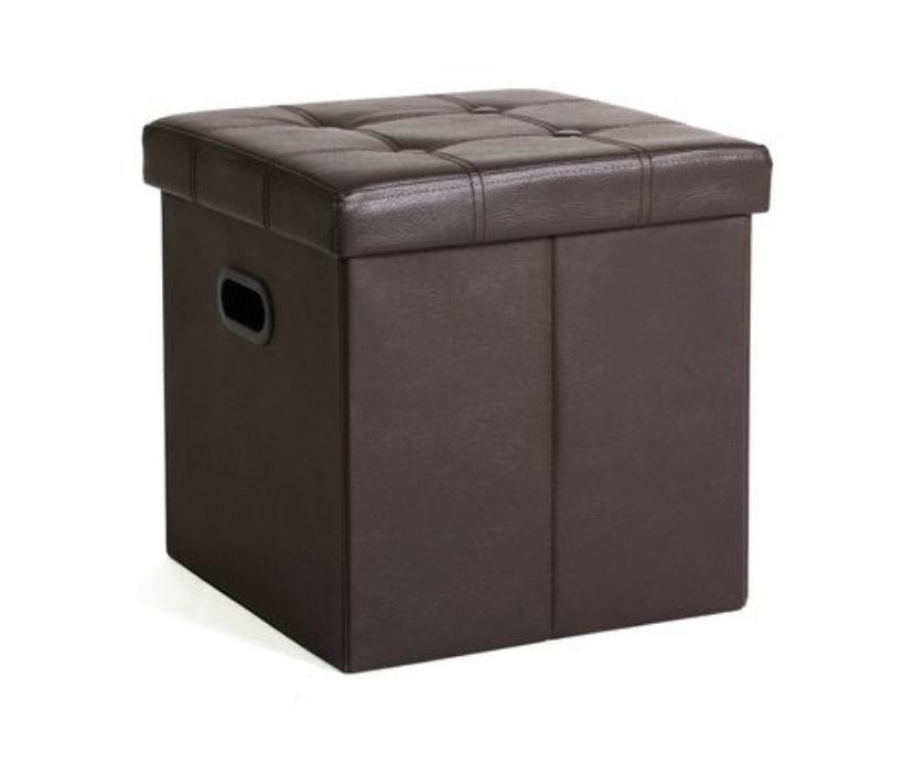 Faux Leather Storage Ottoman,original Price Was $25.99, Now Only For $13