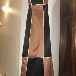 Morilee Black & GOLD Strapless Gown Sz.4