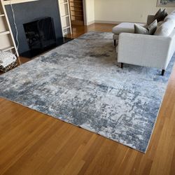 Large Area Rug - Non-slip - Blue Grey - 10’ x 14’
