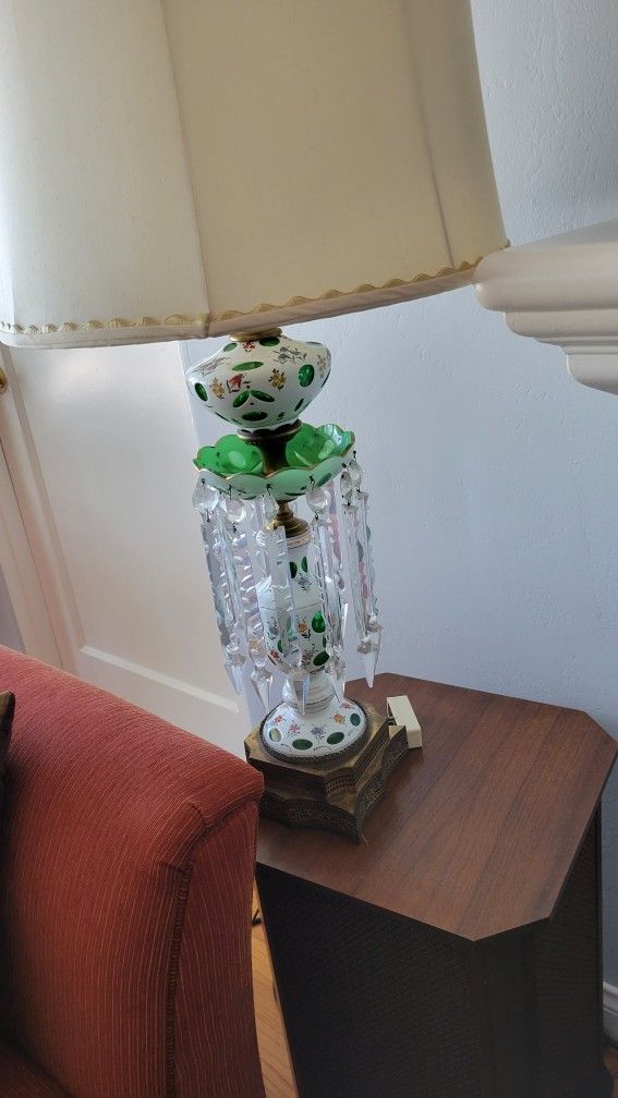 2 Bohemian Glass Lamps