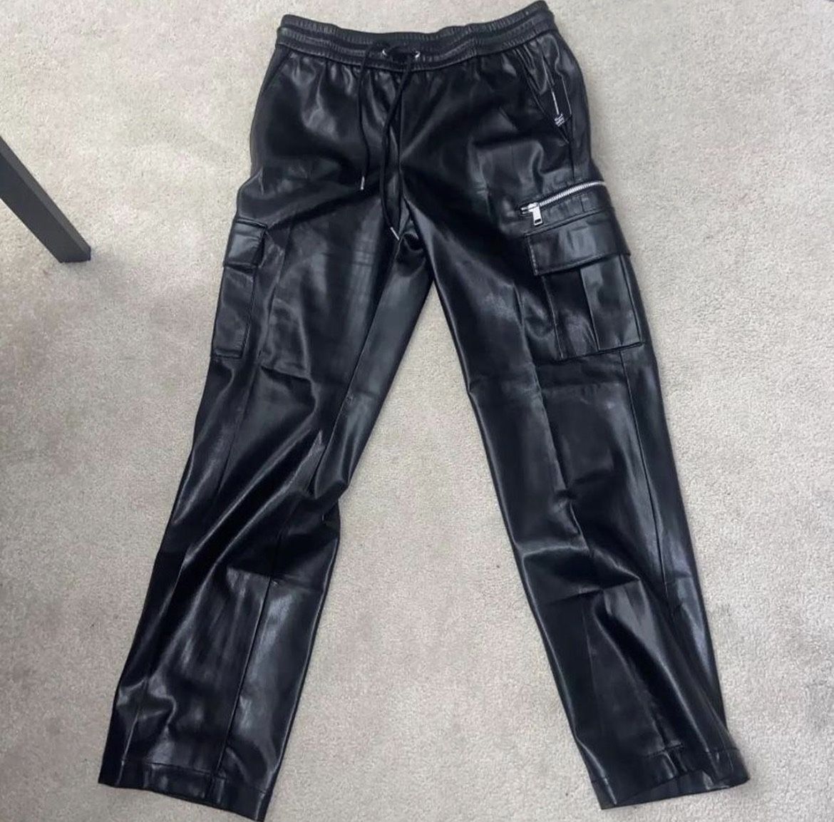 International Concepts Black Leather Pants (Mens Small) (Style 100180209MN)