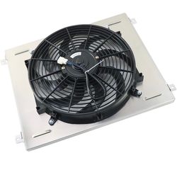 Aluminum Radiator Shroud & 14'' Electric Fan Assemble for Vintage Mustang Torino Fairlane Mercury Comet