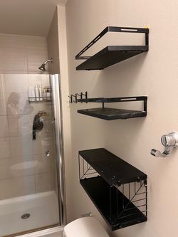 Black Wall- mounted shelving set - $40 OBO