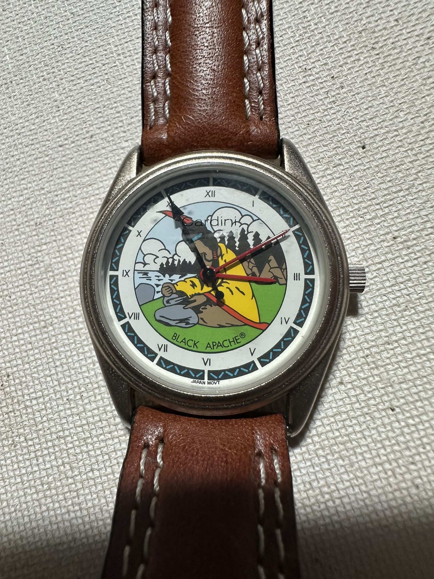 Vintage Rare, Black Apache, Genuine Leather Watch