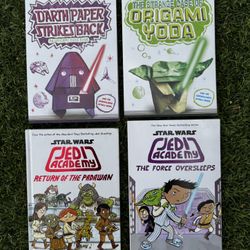 Set of 4 StarWars books - Jedi Academy and Oragami Yoda/Darth Paper