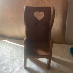 Old Wooden Sturdy Doll Chair