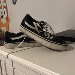 Vans Shoes Black With White Stripe