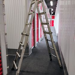 18 Ft Reach 15ft Ladder Aluminum Multi- Position Folding Extension 