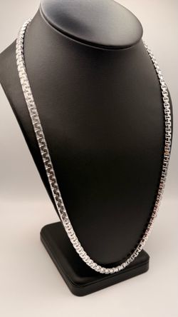 Silver Box Link Chain Necklace