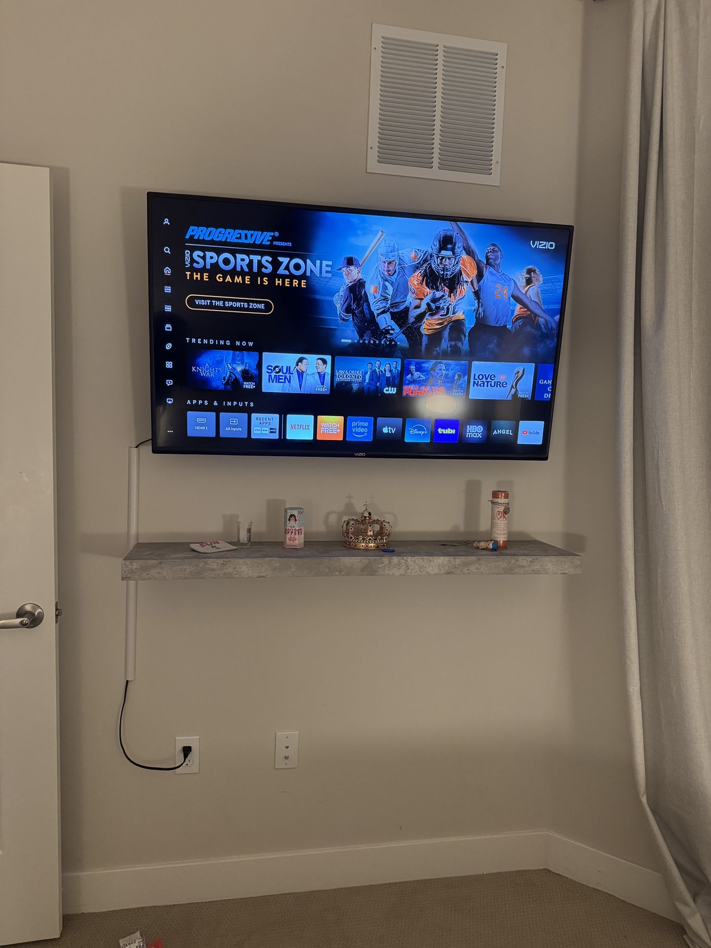 46 in Vizio TV and shelf (marble taped) (PICK UP ONLY OCT 7-9 or 13-16th )