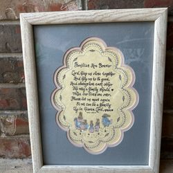 “Families Are Forever” Framed And Matted Poem Print With Bunnies 