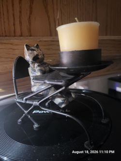 Cat Votive Candle Holder - Metal