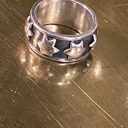 90’s Silver Star Ring - size 6.5